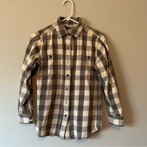 Woolrich Plaid Button-Up Shirt - Gray and White